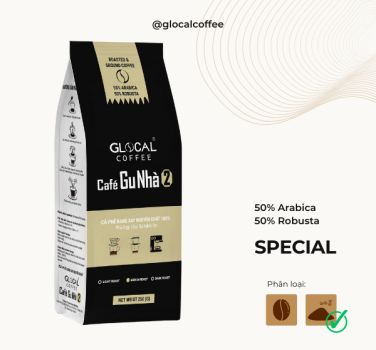 Cà phê rang xay GLOCAL COFFEE Café Gu Nhà 2 (50% Arabica & 50% Robusta)