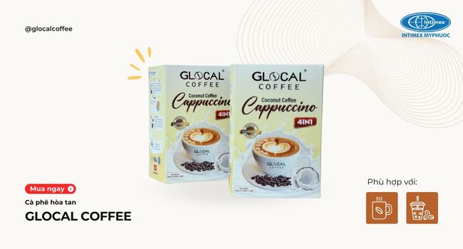 Cà phê hòa tan Glocal Coffee 4in1 vị dừa thơm béo